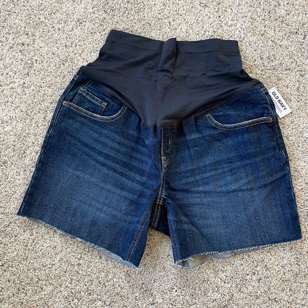 Sale today!!  Maternity cut-off jean shorts